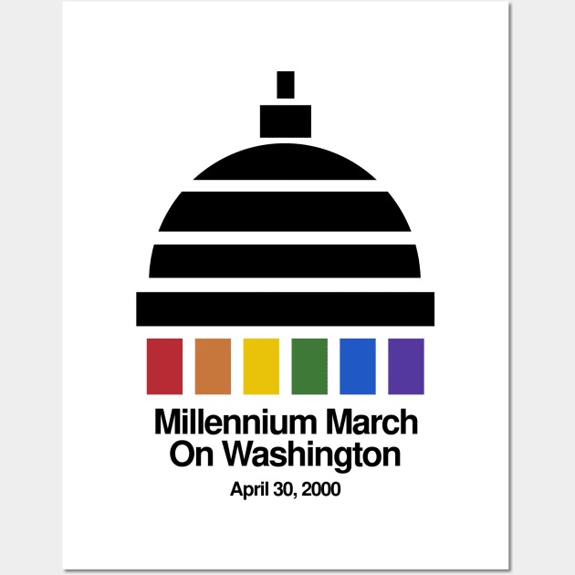 Millennium March Vintage 2000 Gay LGBT Retro Wall Art by WearingPride